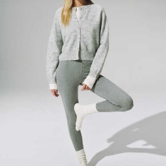 Adanola Mohair and Wool Knit Grey Malange Cardigan - Picture 5 of 5